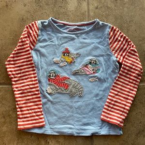Mini Boden 3-4 Seals and Stripes Tee Shirt